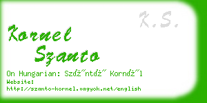 kornel szanto business card